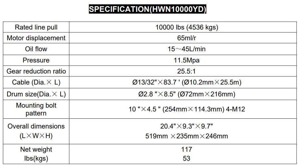Runva | 10000LBS HYDRAULIC STEEL CABLE - FLATBED - GREY