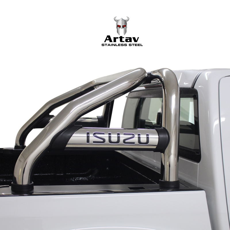 Artav | Isuzu DMAX Sports Bar Stainless Steel Single Cab (Black Base Plates) 2013 -2021 (Fits GEN 6 Model)
