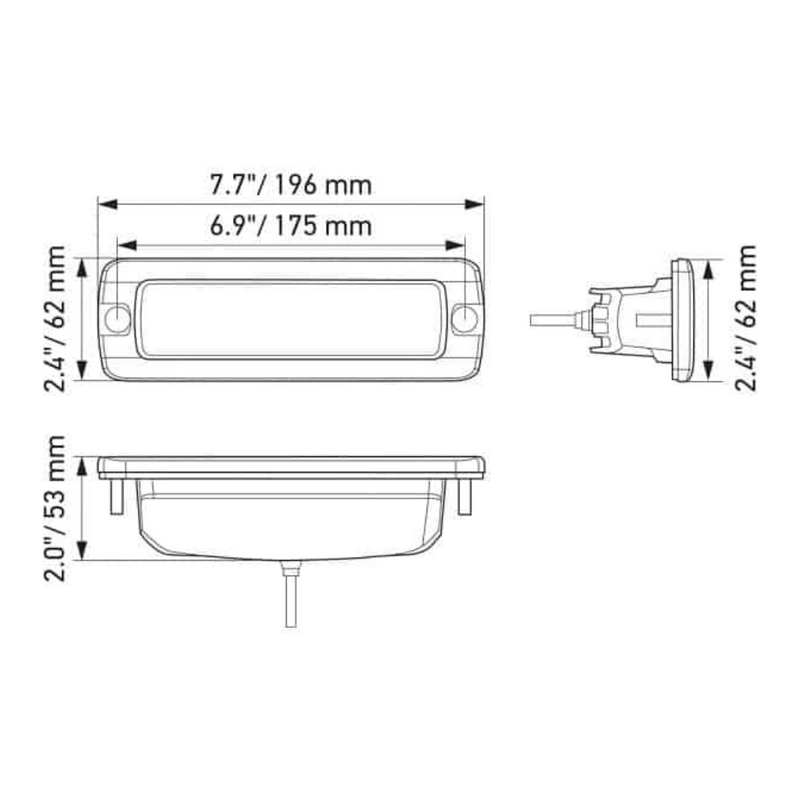 Hella | Black Magic LED Mini Lightbar 6.2" Single Flush Mount (Flood)