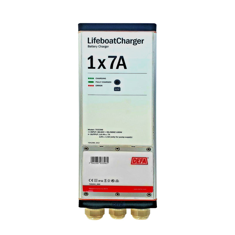 DEFA Lifeboat Charger 1x7A 36-62VAC, cable gland, w/pump