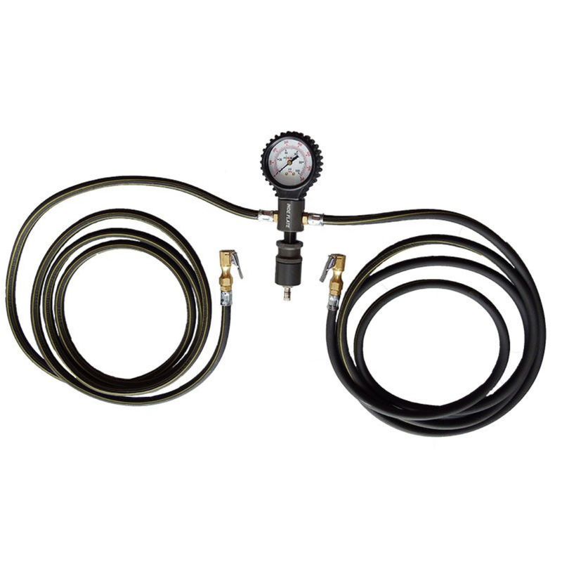 Indeflate Tyre Hose with Gauge - 2 Pipe