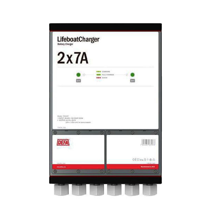 DEFA Lifeboat Charger 2x7A 36-62VAC, Cable gland, w/pump
