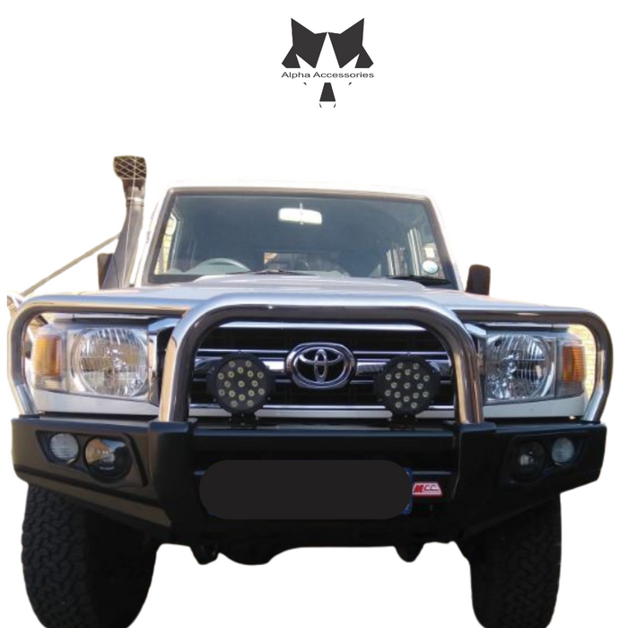 LANDCRUISER 70/79 Series PICK UP or STATION WAGON 2007–2024 Black Steel Loop Front Bumper Replacement Bullbar