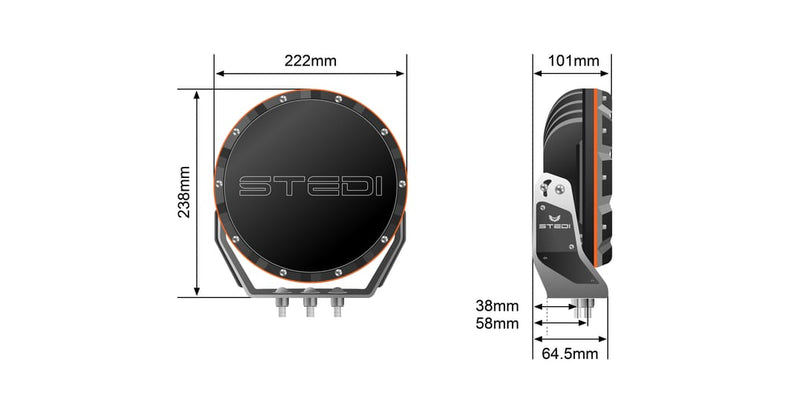 STEDI  8,5" TYPE X SPORT LED SPOTLIGHT SET