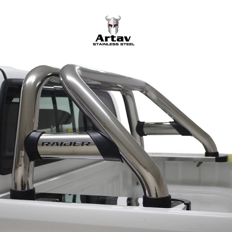Artav | Toyota Hilux Stainless Steel Sports Bar (Black Base Plates) 2006 - 2015