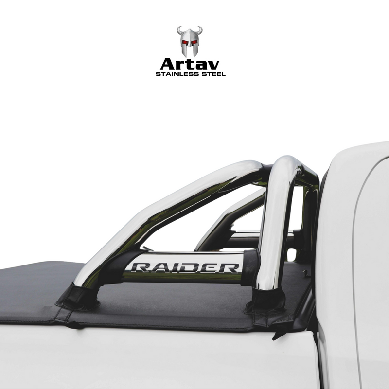 Artav | Toyota Hilux 6 Bend Sports Bar w Oval Side Plates Stainless (DC & EX) - DOES NOT FIT WITH TOYOTA OEM TONNEAU