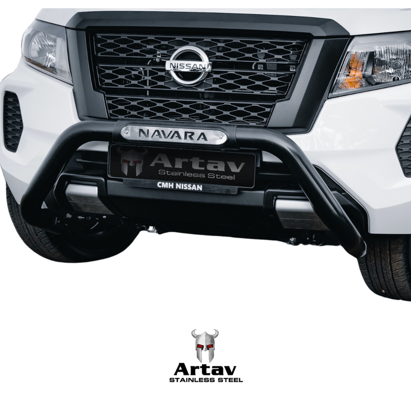 Artav | Nissan Navara D23 Facelift Black Stainless Steel Nudge Bar