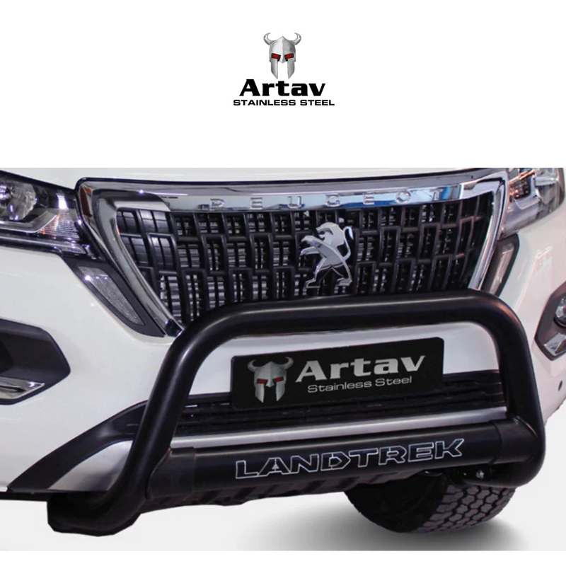Artav | Peugeot Landtrek Black Stainless Steel Nudge Bar (Fits DC & SC Models)
