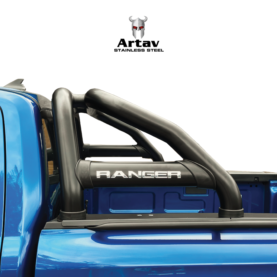 Artav | Ford Ranger Next Gen Sports Bar x Oval Side Tubes Black Single ...