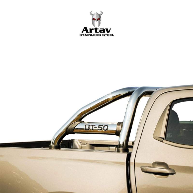 Artav | Mazda BT50 Stainless Steel Sports Bar (Black Base Plates) 2021+
