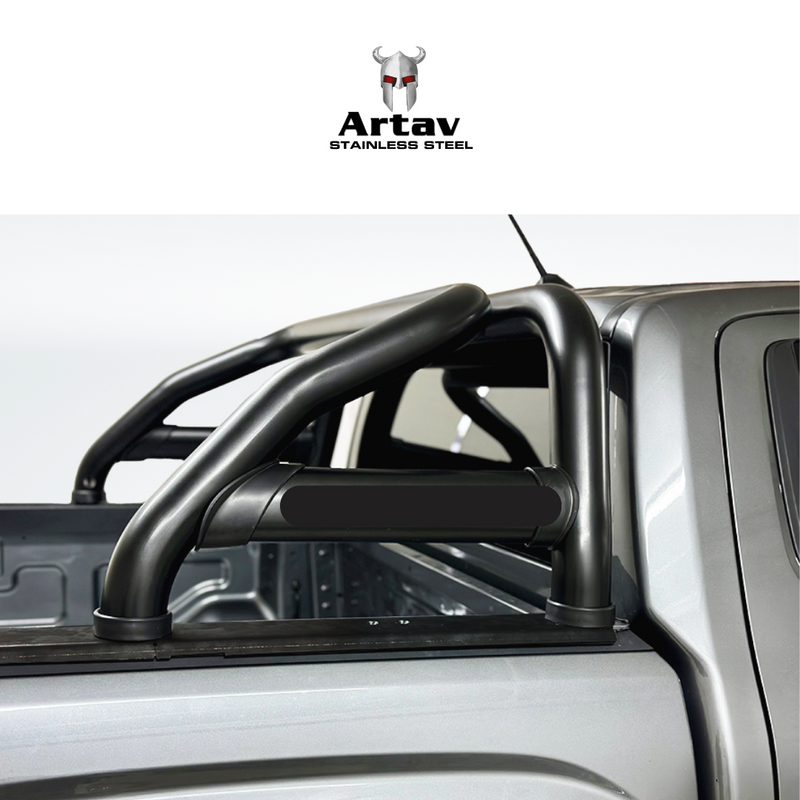 Artav | VW Amarok 2023+ Stainless Steel Single Cab Black Sports Bar (Fits Securi Lid & OEM Tonneau)