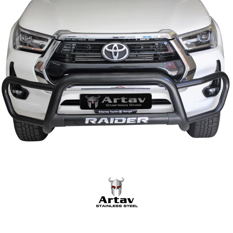 Artav | Toyota Hilux GD6 Facelift Black Stainless Steel Tri Bumper (Does Not Work with PDC Sensors) 2020+