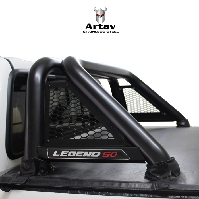 Artva | Toyota Hilux Legend 50 Black Stainless Steel Honeycomb Sports Bar 2016+