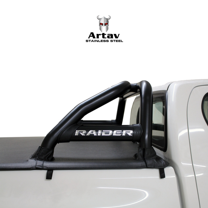 Artav | Toyota Hilux 6 Bend Sports Bar w Oval Side Plates Black (DC & EX)