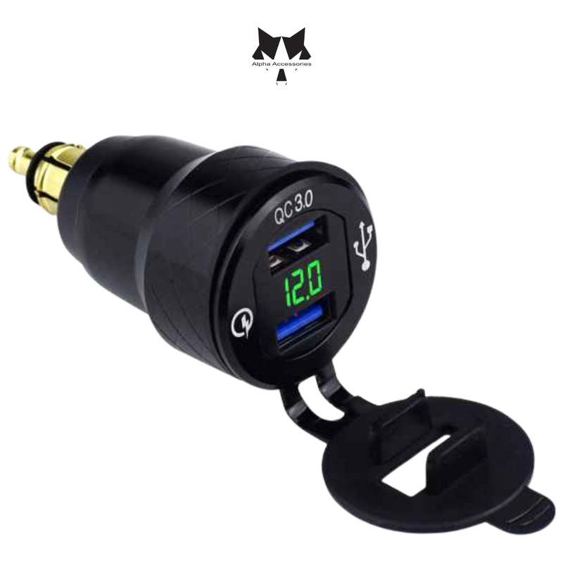 Lumeno | QC3 Dual USB Charger + Volt Meter