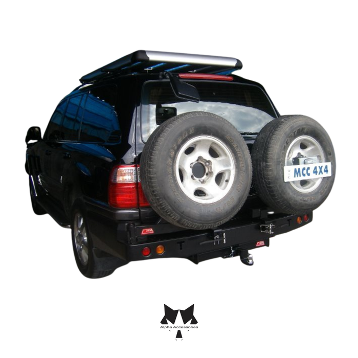 Runva | Toyota Landcruiser 100 Series VX/ 105 Series GX Rear Bumper Replacement with x2 Spare Wheel Carrier Arms