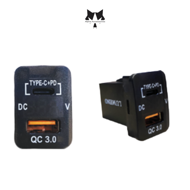 Lumeno | QC3 & C-Type Charger with Volt Meter