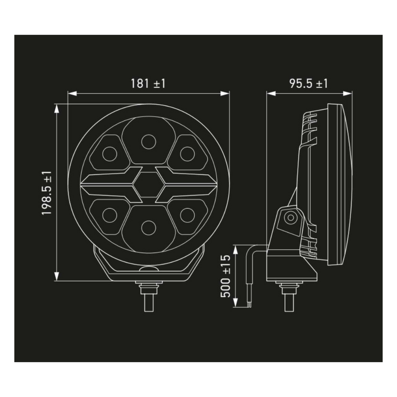 Hella | Valuefit Blade Round 7" Black single