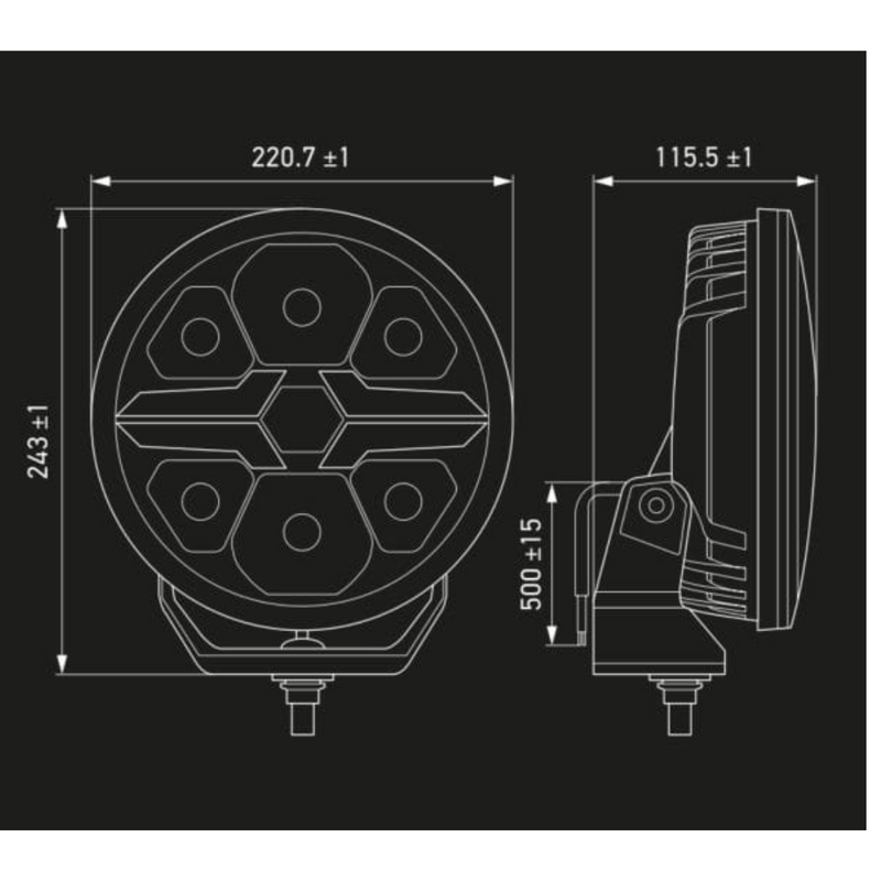 Hella | Valuefit Blade 9" Round Black single