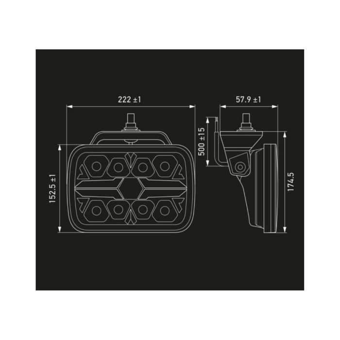 Hella Valuefit Blade Rectangular 9'' Chrome single