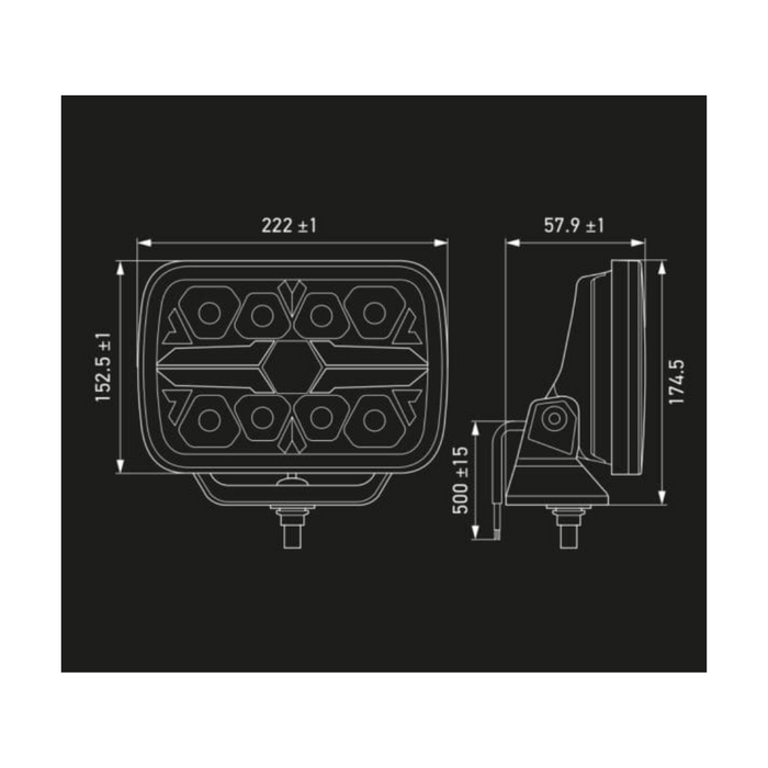 Hella Valuefit Blade Rectangular 9'' Chrome single