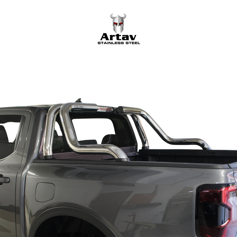 Artav | Ford Ranger Next Gen Sports Bar Stainless - Double Cab Model Only (Fits with Securi Lid 218 & OEM Tonneau)