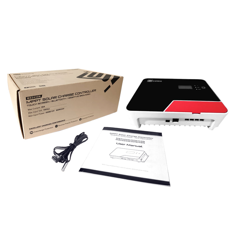 CS 30A 12/24V MPPT Solar Charge Controller - Bluetooth / Touch Screen