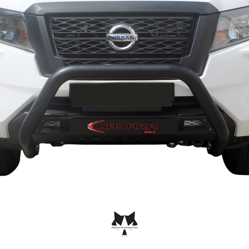 Maxe | Nissan Navara MY2021 MLA Black Stainless Steel Nudge Bar