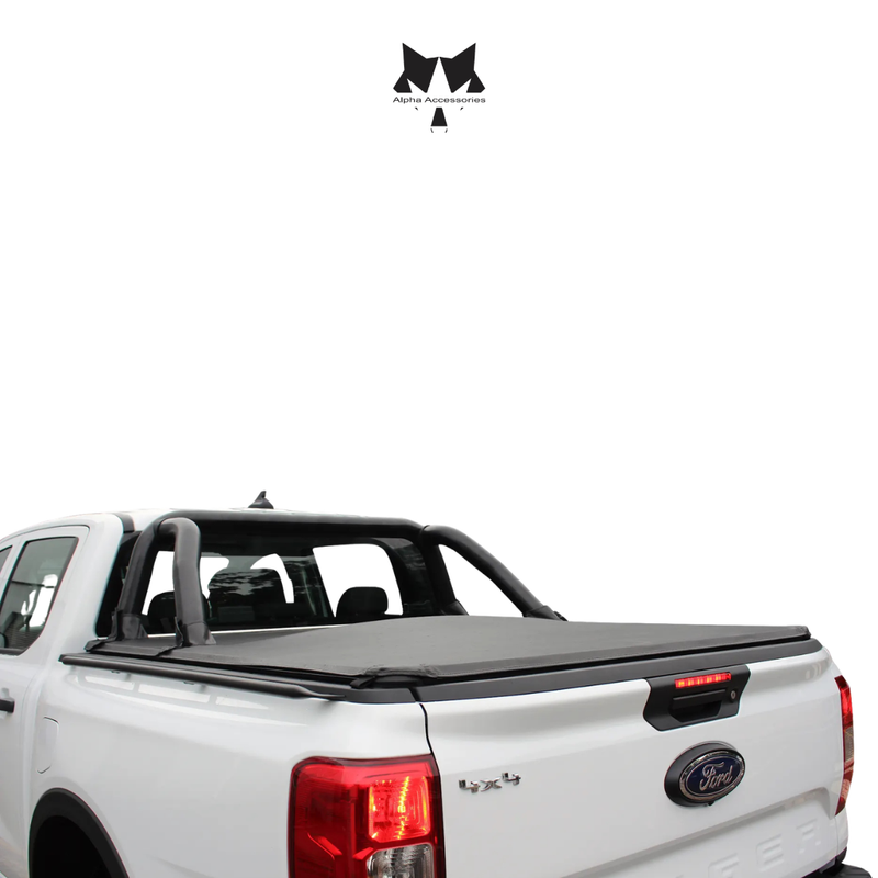 Maxe | MLA Ford Ranger Next Gen P703 D/C Black Stainless Steel Fleet Sportsbar - Top Mount