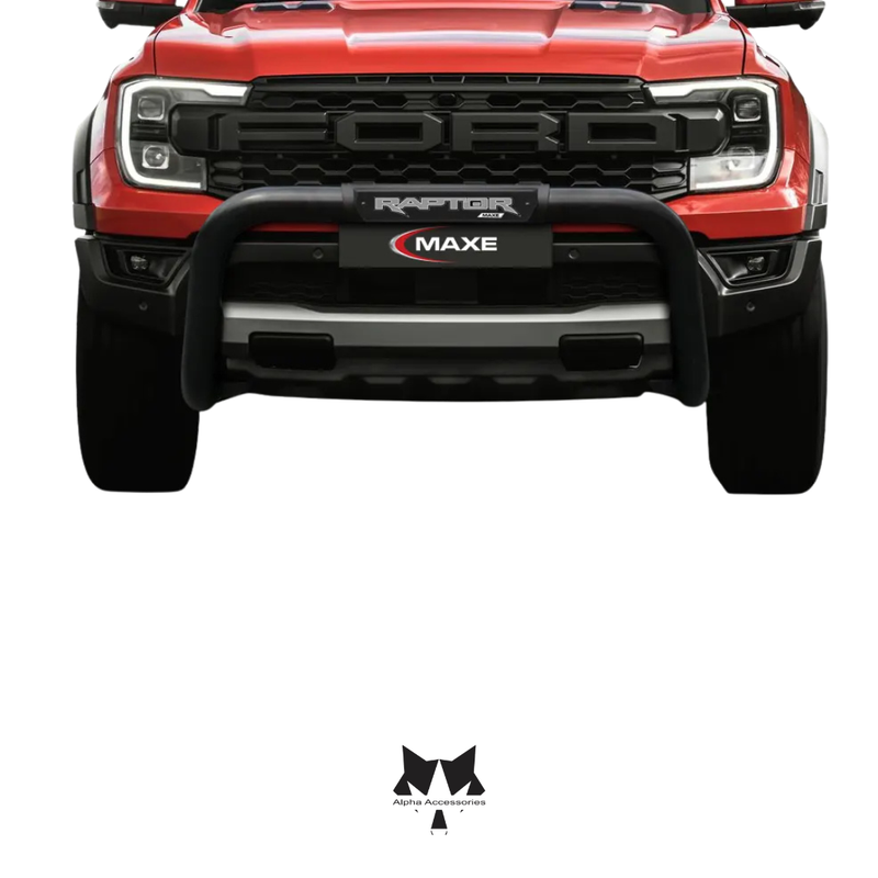 Maxe | Ford Ranger Raptor Next Gen P703 Black Stainless Steel PDC Friendly Nudge Bar with PI Cover