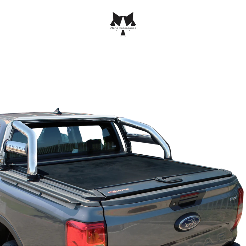 Maxe | Ford Ranger Next Gen D/Cab Stainless Steel Roller Cover Compatible Sports Bar