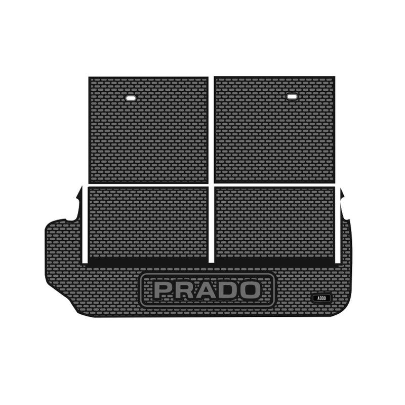 Toyota Land Cruiser Prado 250 Split Boot Mat - Manual 3rd Row Seats - Black