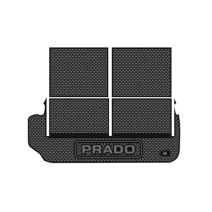 Toyota Land Cruiser Prado 250 Split Boot Mat - Electric 3rd Row Seats - Black