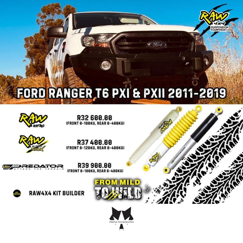 Raw4x4 | Ford Ranger T6 PXI & PXII 2011 - 2019 Suspension Upgrade