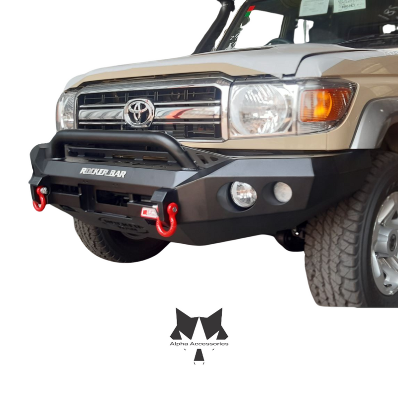 Runva | Toyota Landcruiser 70/79 Series Pick Up or Station Wagon 2004+ Rocker Bar Front Bumper Replacement Bullbar