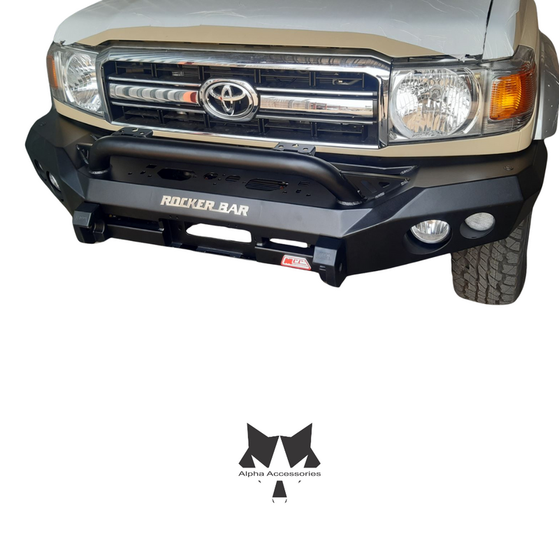Runva | Toyota Landcruiser 70/79 Series Pick Up or Station Wagon 2004+ Rocker Bar Front Bumper Replacement Bullbar