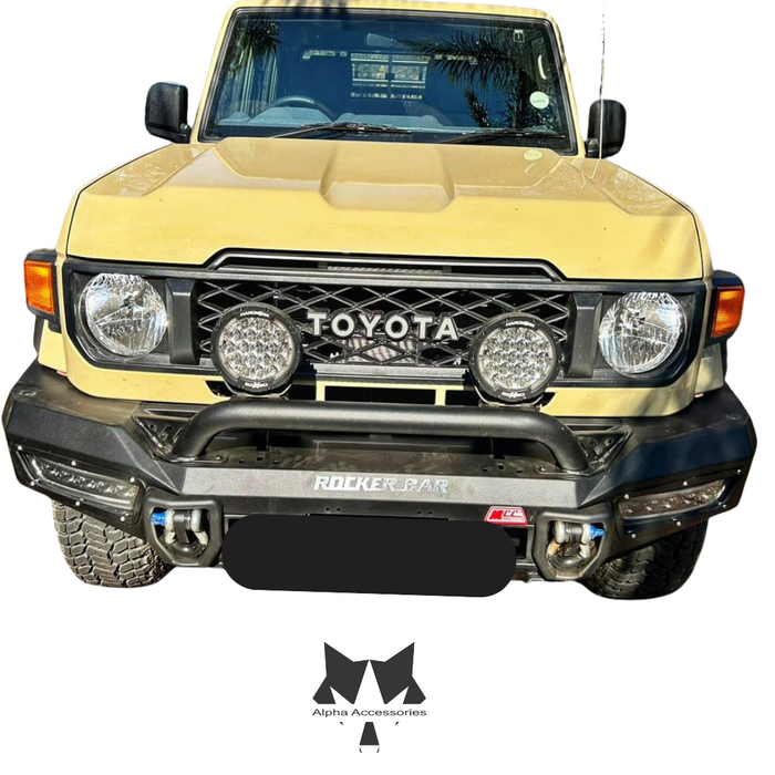 LANDCRUISER 70/79 Series (MY24) PICK UP or STATION WAGON 2024+: Rocker Bar Front Bumper Replacement Bullbar with Pegasus Light Units