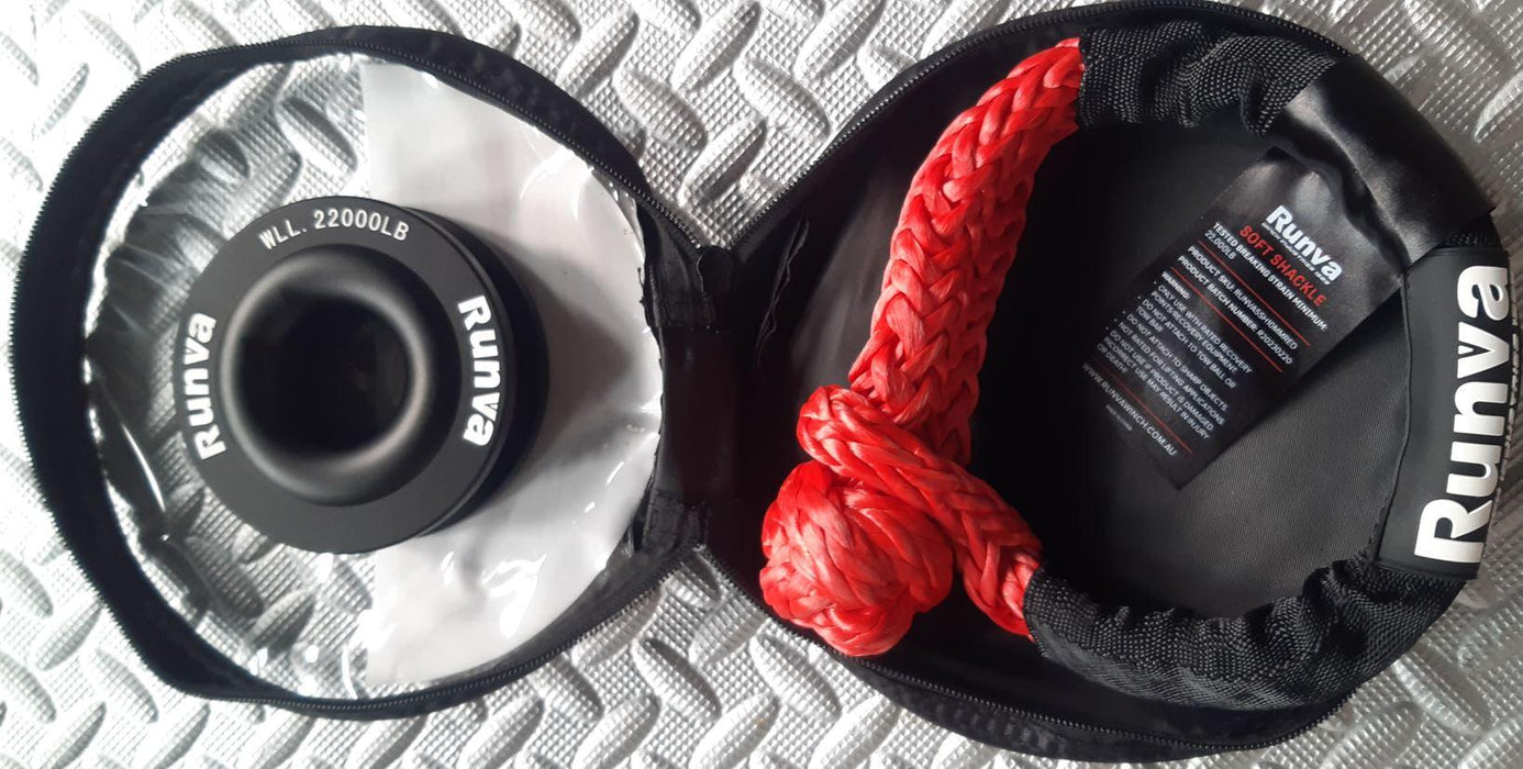 Runva | Aluminium Recovery Ring + Soft Shackle Combo