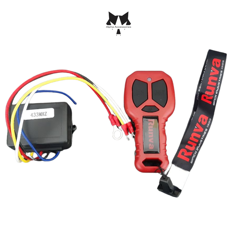 Runva | Universal Red Wireless Winch Remote & Receiver (Waterproof)
