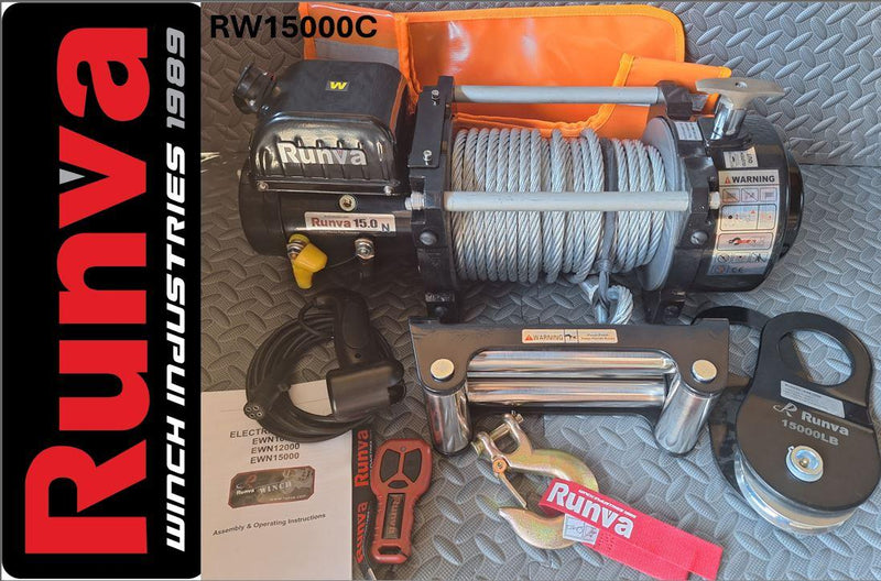 Runva | 15000LBS – Runva Winch 12V With Steel Cable