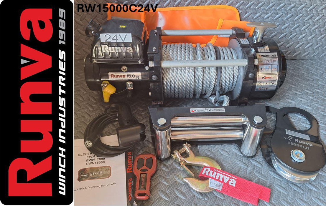 Runva | 15000LBS STEEL CABLE + WIRELESS REMOTE