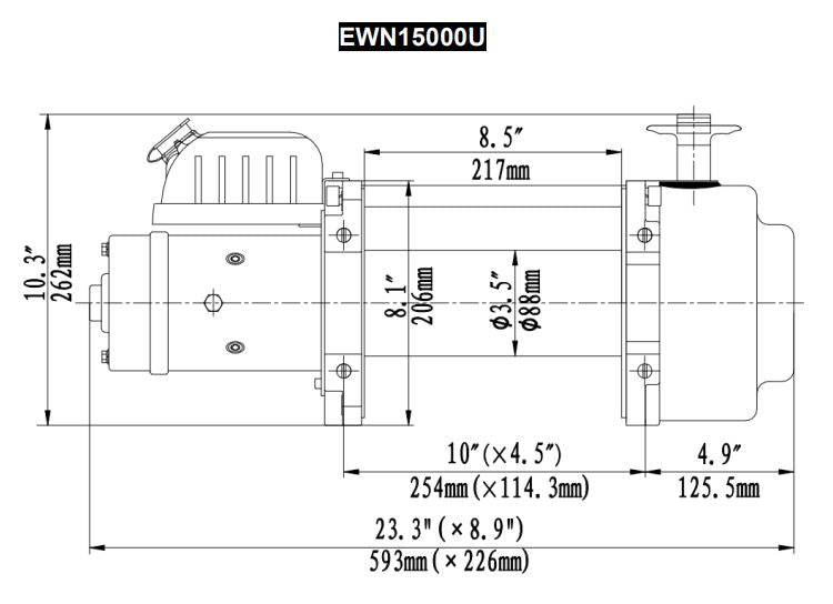 Runva | 15000LBS STEEL CABLE + WIRELESS REMOTE