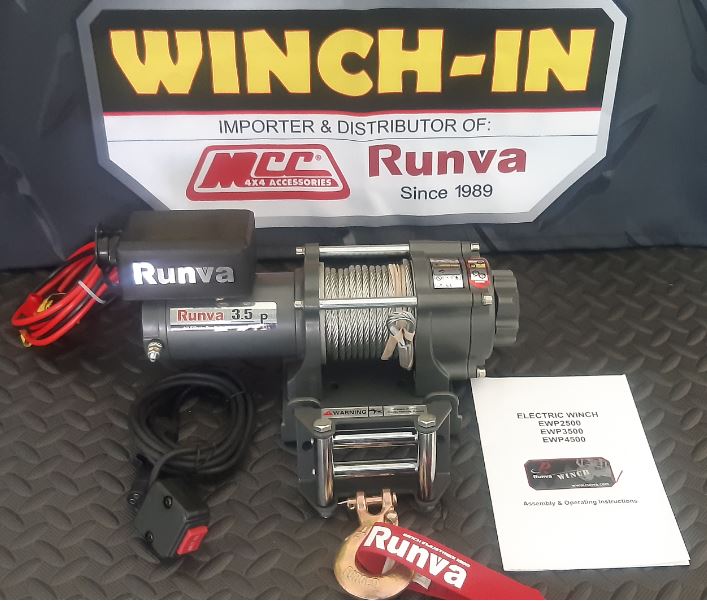 Runva | 3500LBS Steel Cable Winch x2 Remotes
