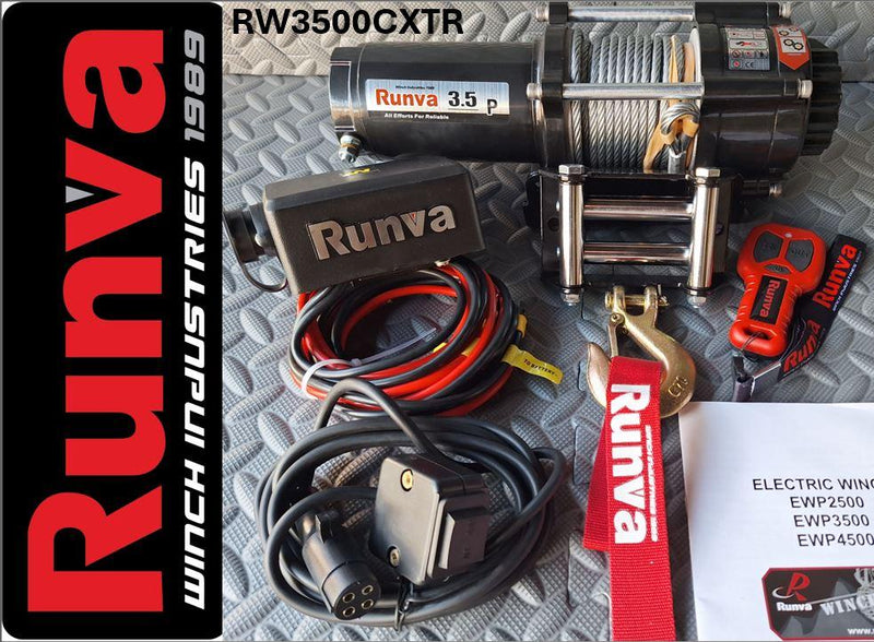 Runva | 3500LBS – Runva Winch 12V With Steel Cable + Remote