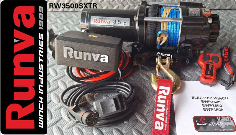 Runva | 3500LBS – Runva Winch 12V With Synthetic Rope + Remote