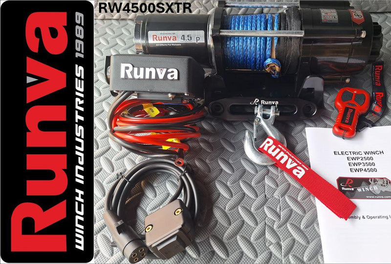 Runva | 4500LBS – Runva Winch 12V With Synthetic Rope + Remote