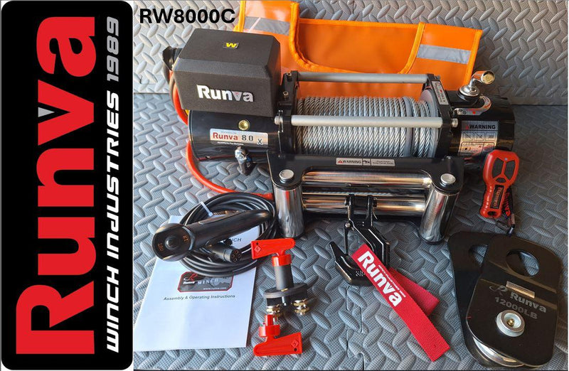 Runva | 8000LBS – Runva Winch 12V With Steel Cable + Remote