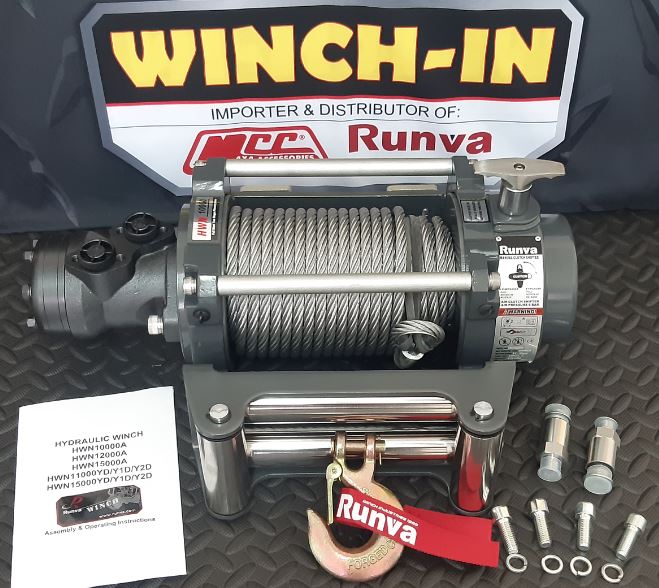 Runva | 10000LBS Hydraulic Steel Cable - Flatbed - Gey