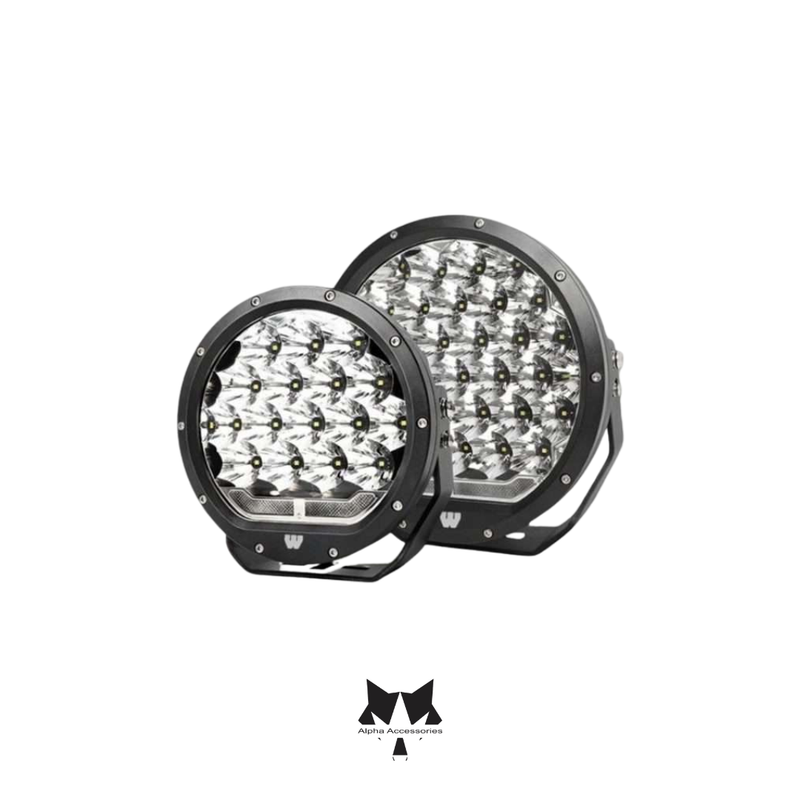 Runva | 7" LED Spot Light Set (With DRL) Harness & Black Covers