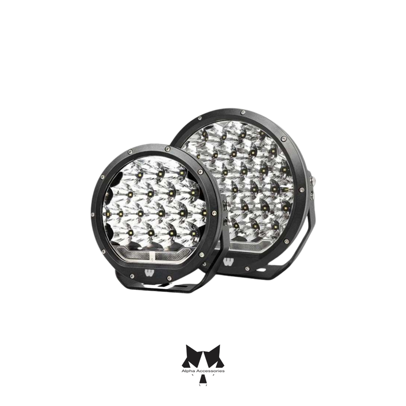 Runva | 9" LED Spot Light Set (With DRL) Harness & Black Cover incl.